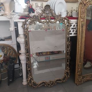 Antiguo espejo bronce dorado