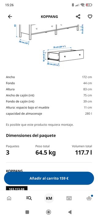 Cómoda gris y blanca