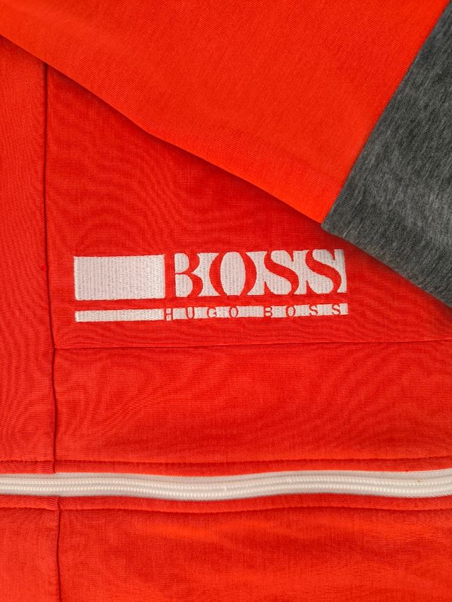 Sudadera Hugo Boss Talla XL Naranja y Gris
