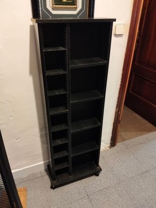 Torre CD Estantería Madera Negra