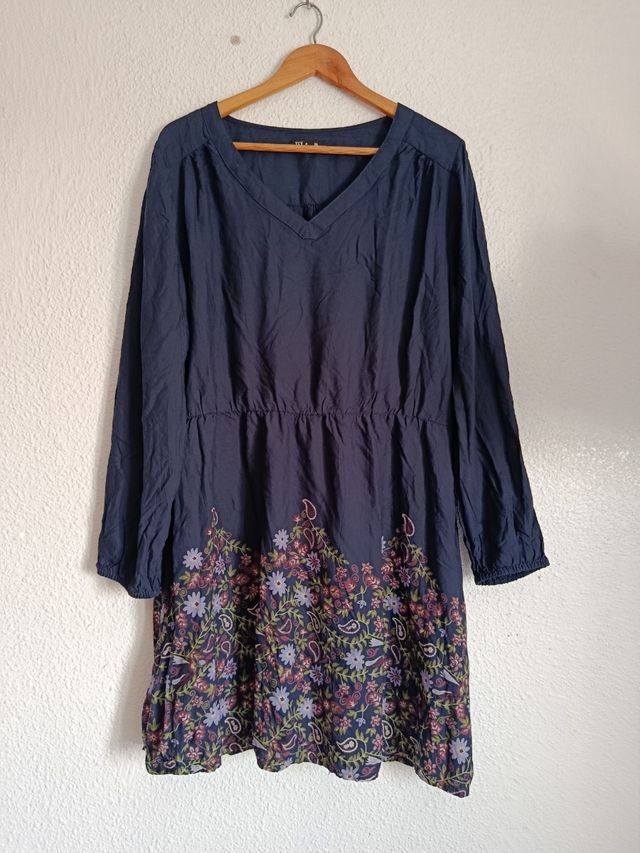 Vestido TEXT manga larga floral talla XL