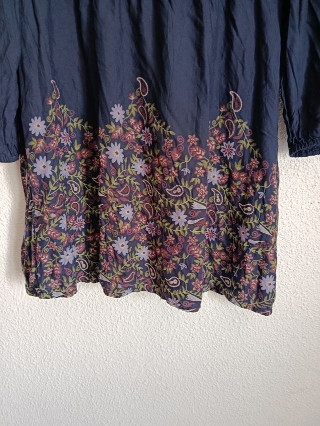 Vestido TEXT manga larga floral talla XL