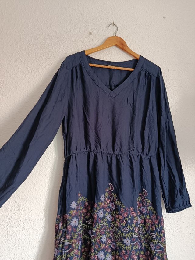 Vestido TEXT manga larga floral talla XL