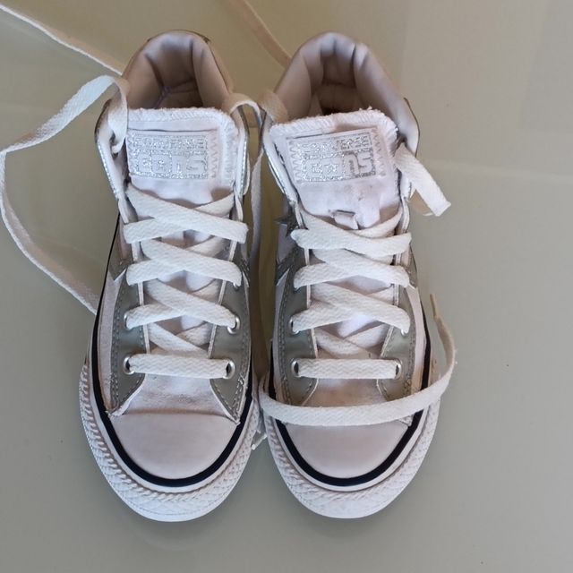 Converse Scarpe Bambino/a Unisex Tg 30 Argento/Bia