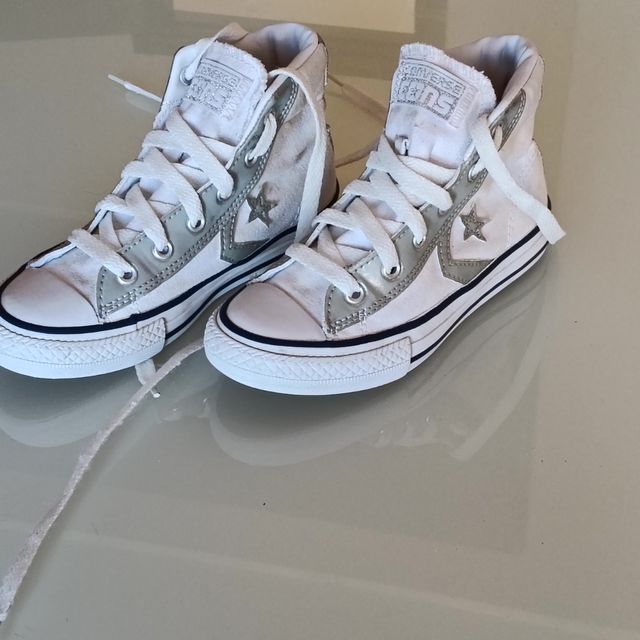 Converse Scarpe Bambino/a Unisex Tg 30 Argento/Bia