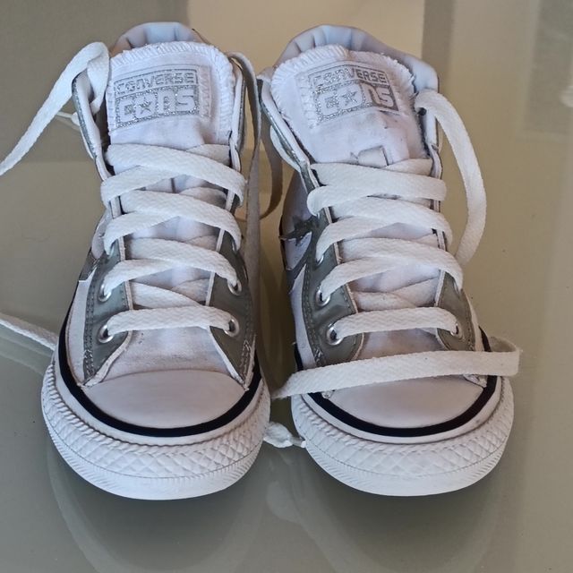Converse Scarpe Bambino/a Unisex Tg 30 Argento/Bia
