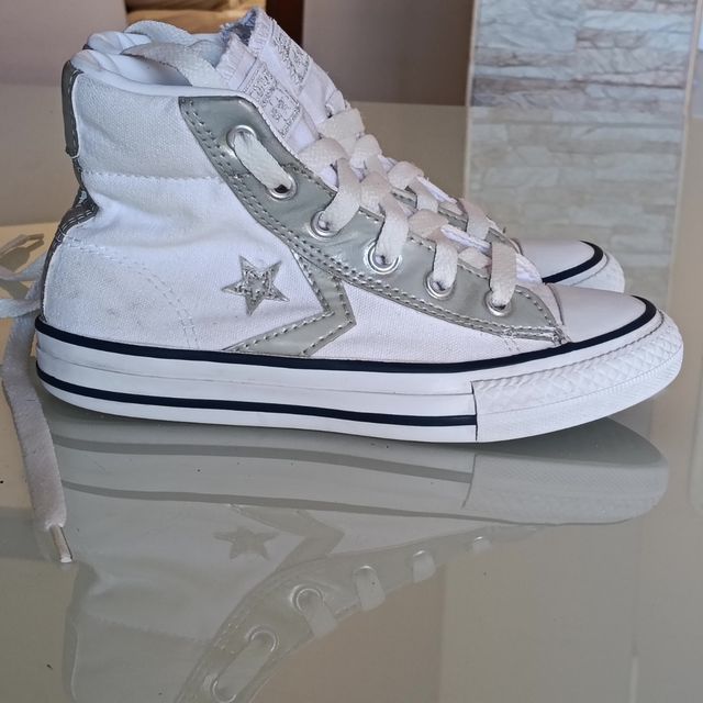 Converse Scarpe Bambino/a Unisex Tg 30 Argento/Bia