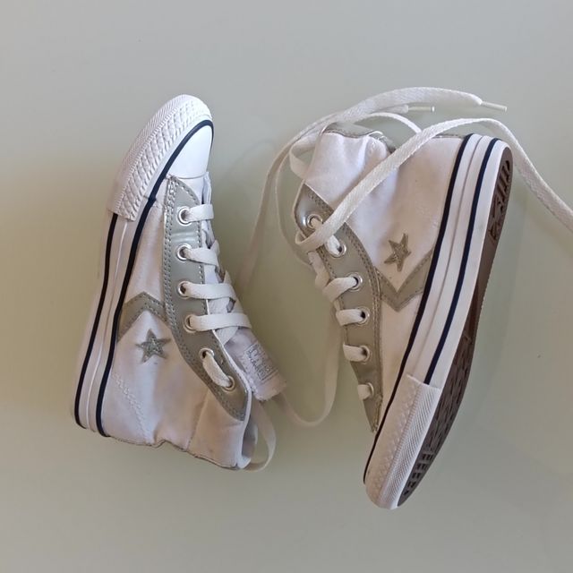 Converse Scarpe Bambino/a Unisex Tg 30 Argento/Bia