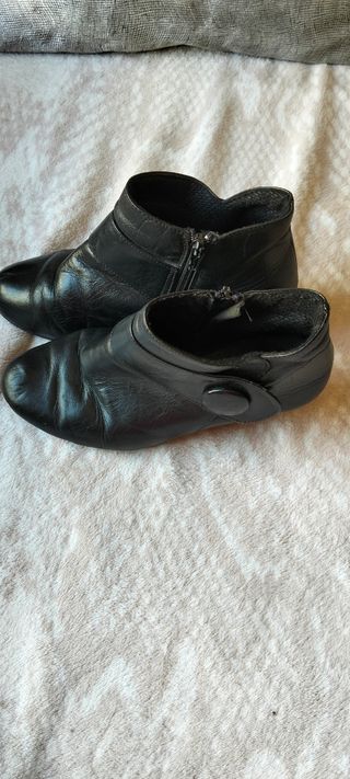 Botines de piel negros Talla 37
