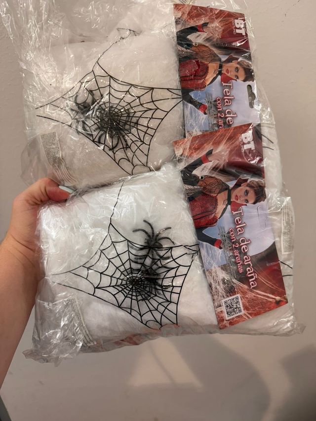 Telarañas Halloween BT con 2 arañas