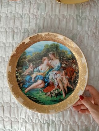 Piatto da parete porcellana Limoges oro 24 k