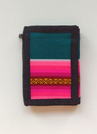 Cartera billetera de tela de colores y cremalleras