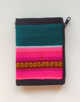 Cartera billetera de tela de colores y cremalleras