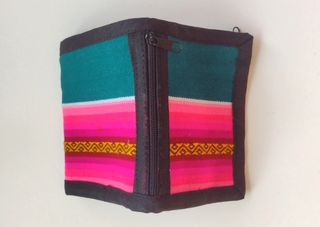 Cartera billetera de tela de colores y cremalleras