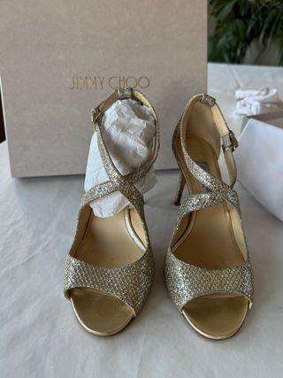 Sandalias Jimmy Choo Doradas y Plateadas