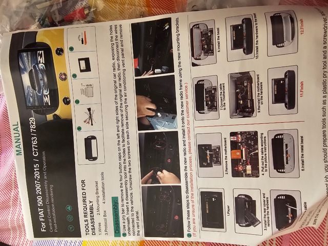 Autoradio Android13 CarPlay/Android Fiat 500 07-15