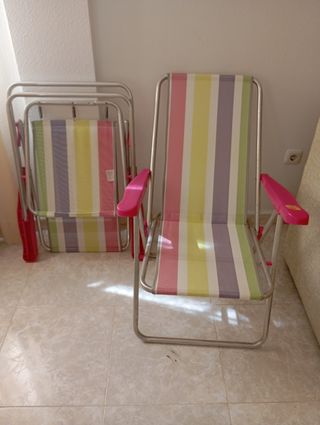 2 Sillas Plegables Playa Multicolor