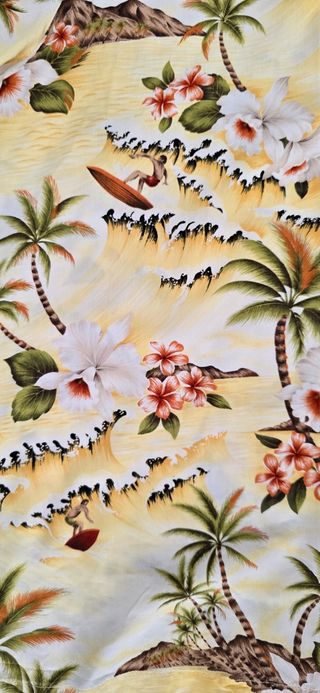 Camisa Hawaiana Seda Orchid Designs Talla L