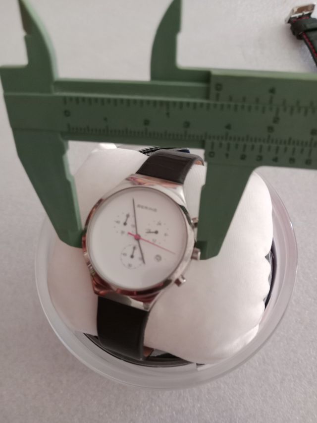 Reloj Bering Acero Inoxidable Correa Cuero Negro