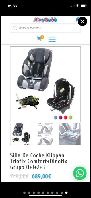 Silla coche Klippan Dinofix+Triofix+Base (0-36kg)