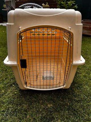 Transportín Perro XXL Viaje Avión Beige/Negro