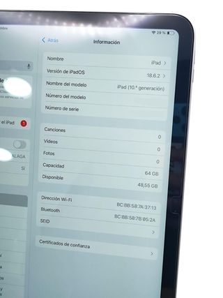 APPLE IPAD 10º GENERACION A2695 64GB + CAJA + CARGADOR