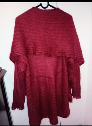 Abrigo rebeca cárdigan rojo granate, nuevo