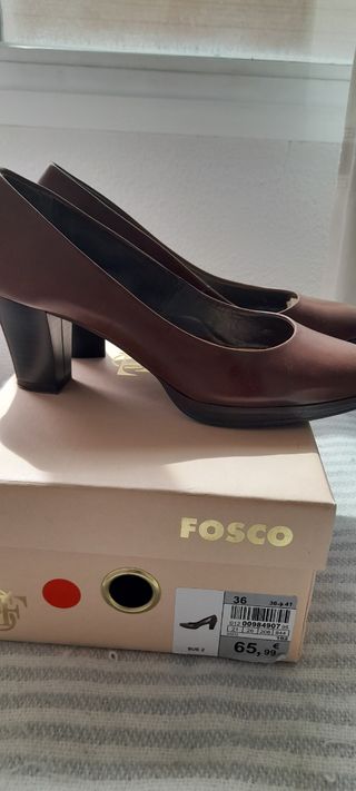 Zapatos de tacón Fosco marrones talla 36