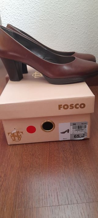 Zapatos de tacón Fosco marrones talla 36