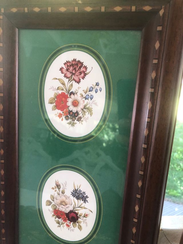 Pareja de cuadros decorativos florales