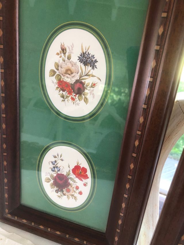 Pareja de cuadros decorativos florales