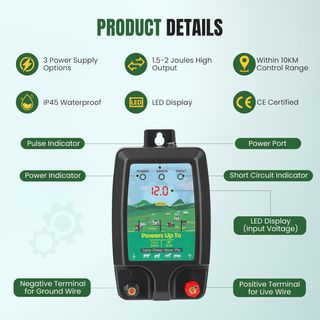 Elettrificatore recinto recinzione Elettrica 10 km