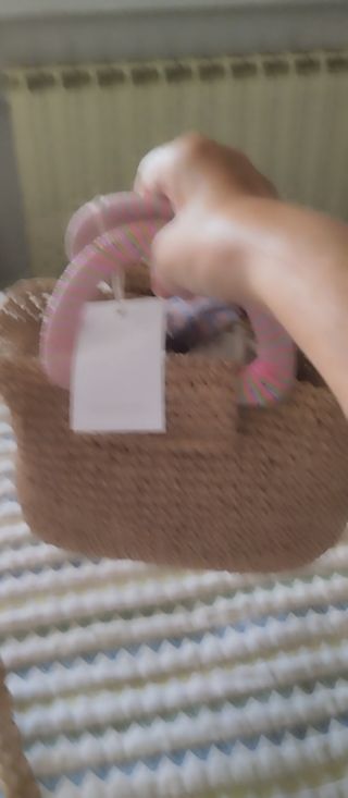 Bolso Rafia Pequeño Bandolera Asas Cortas 