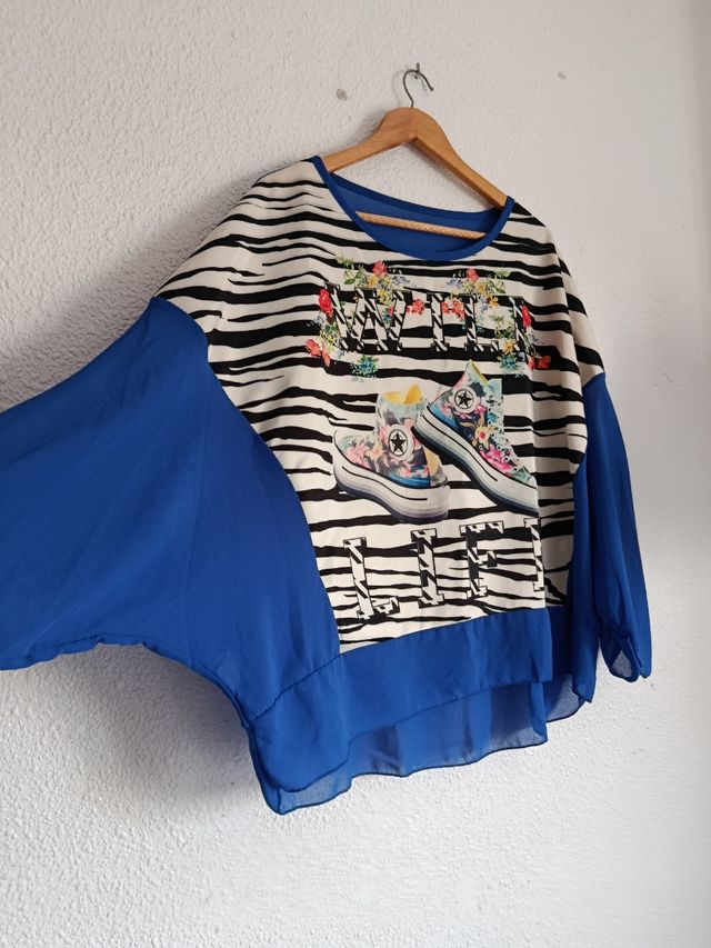 Camiseta Estampada ZEBRA y CONVERSE Talla L/XL