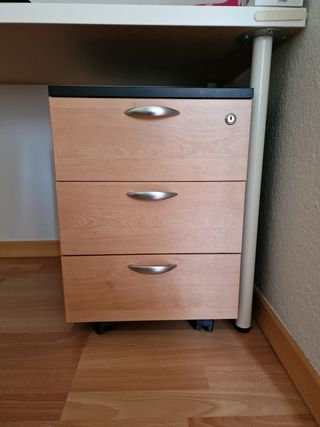 Cajonera de madera para escritorio