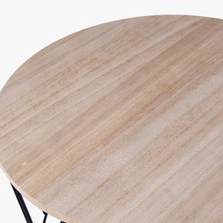 Mesa auxiliar metal y madera 38x40cm