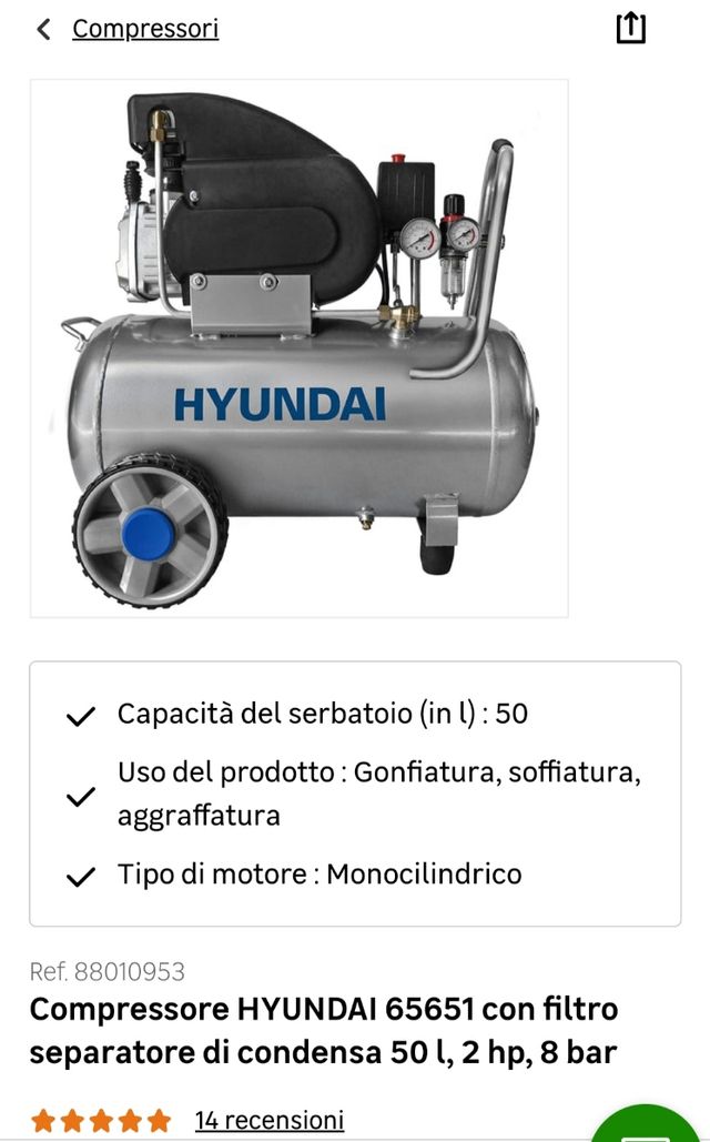 Compressore Aria Hyundai 50L