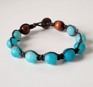 Bracciale Agata Celeste 10mm