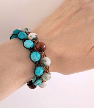 Bracciale Agata Celeste 10mm