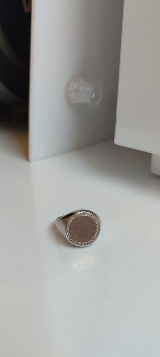 Anillo de plata antiguo con brillantes