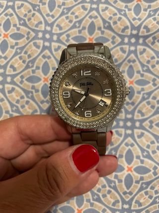 Reloj Folli Follie Caucho Marrón y Plata