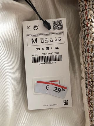 Elegante abrigo Zara multicolor