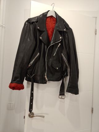 Cazadora Piel Negra Talla S