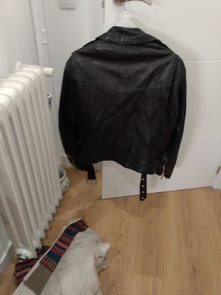 Cazadora Piel Negra Talla S