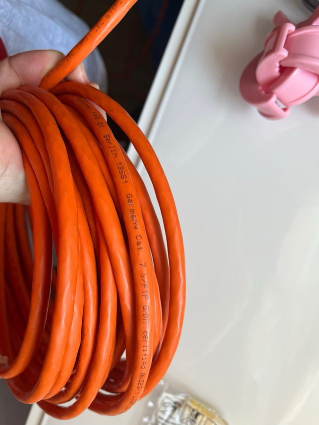 12 metros Cable de red Cat 7 memoryki naranja