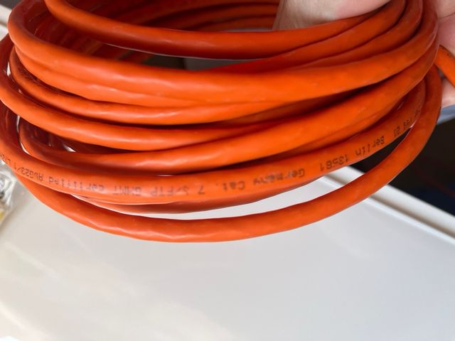 12 metros Cable de red Cat 7 memoryki naranja