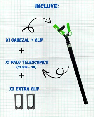 Pertiga escalada - caña chapar escalada - VERDE