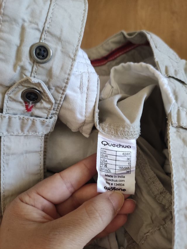 Pantalones senderismo Quechua beige
