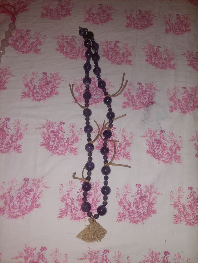Collares de cuentas amatista  cuarzo rosa