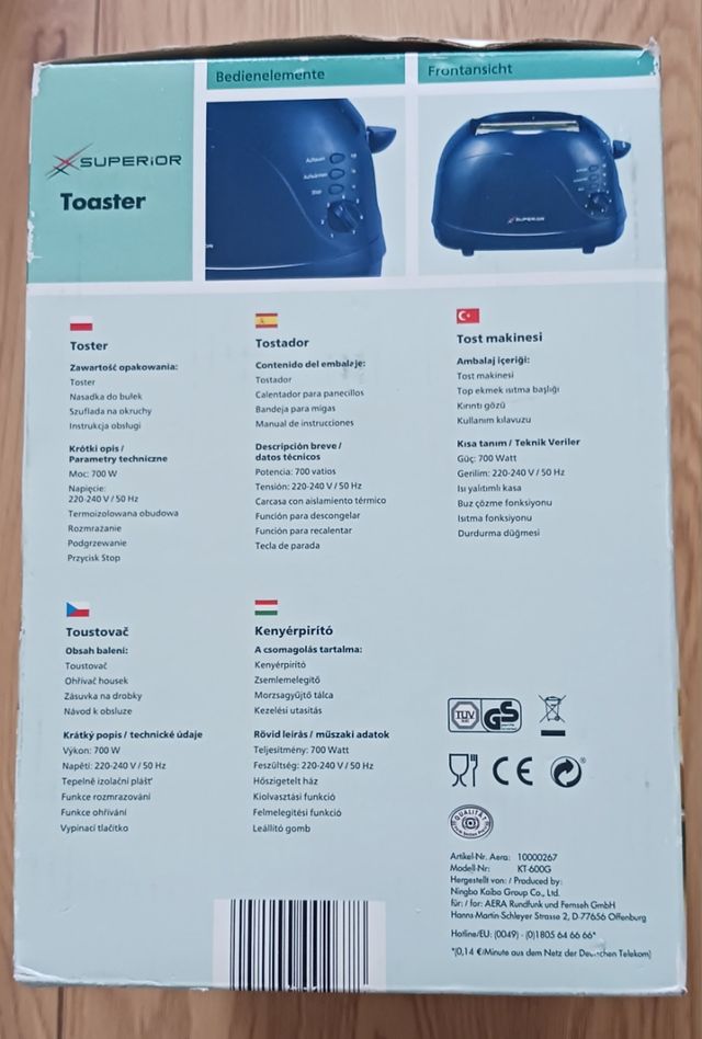 Tostador Superior Azul Nuevo